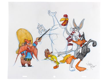 Virgil Ross Signed Animation Drawing