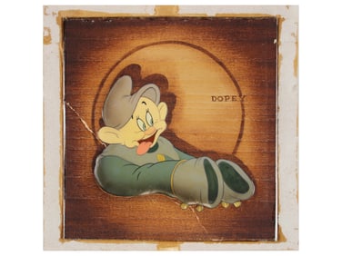 Dopey Production Cel with Courvoisier Background