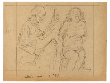 Johnny Craig, EC Mad Scientist Preliminary Drawing