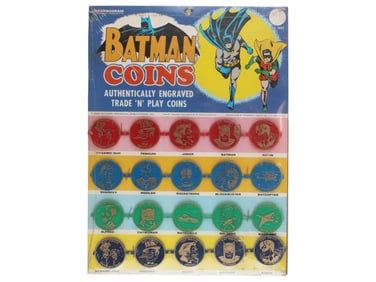 1966 Batman Coins on Original Unopened Card