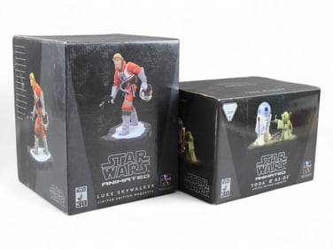 (2) Star Wars Animated Maquette Statues