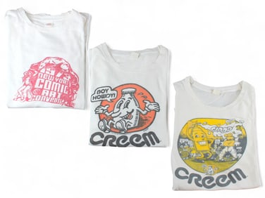 (3) Vtg T-Shirts, 1973 NY Comic Con & Creem