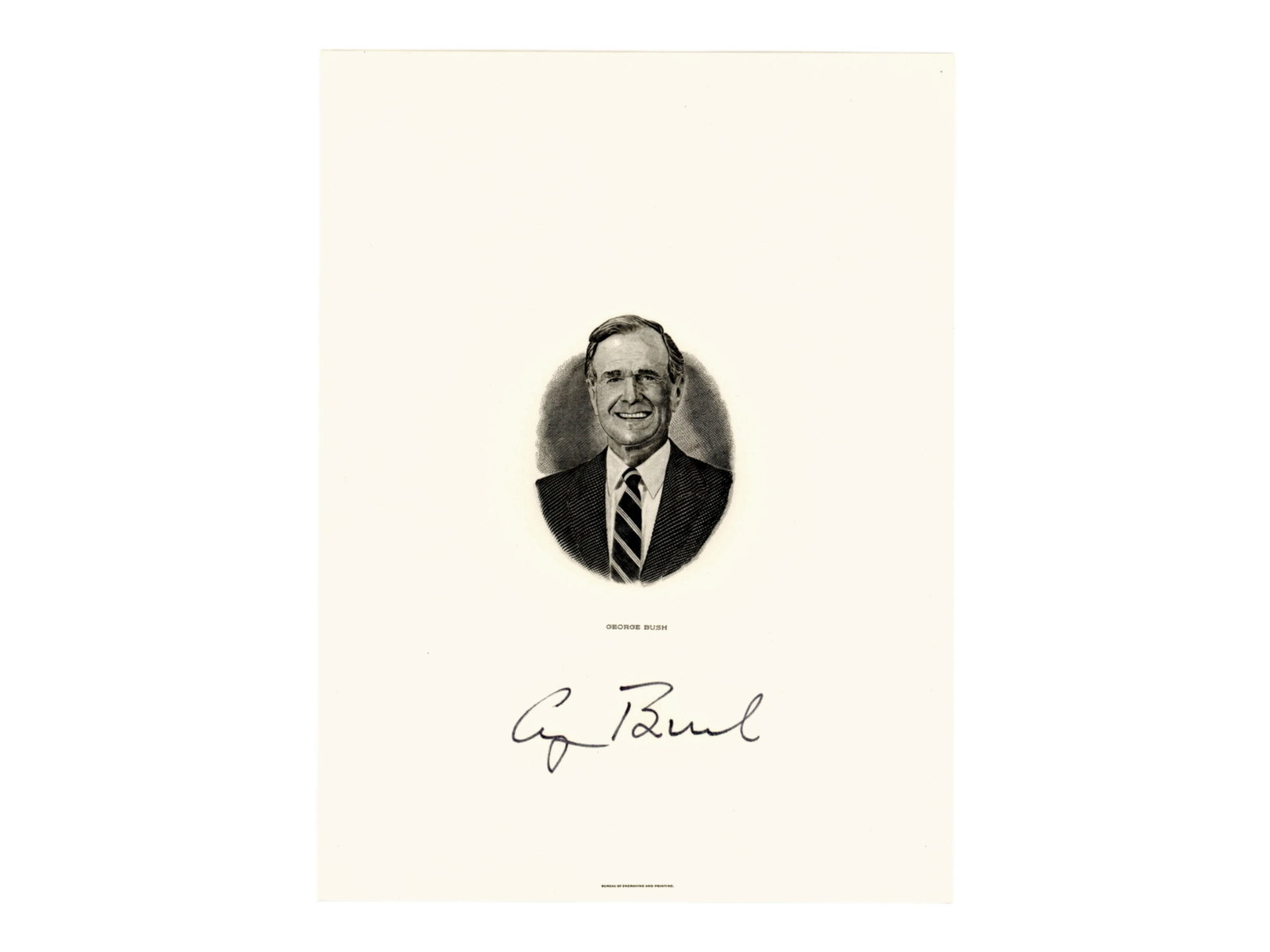 George H.W. Bush Signed Portrait Engraving (1 of 1)