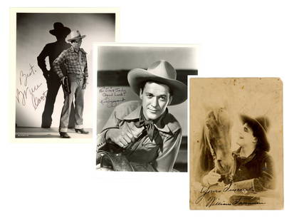 (130+) Signed Photos: Western Stars C?F: Collection of 130+ signed photographs from Hollywood Western actors, last names C through F. Includes multiples of Bruce Cabot, Harry Carey Jr., Sunset Carson, Eddie Dean, Jack Elam, Gene Evans, James