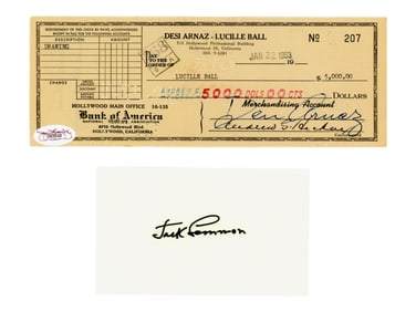 Desi Arnaz & Jack Lemmon Signed Items
