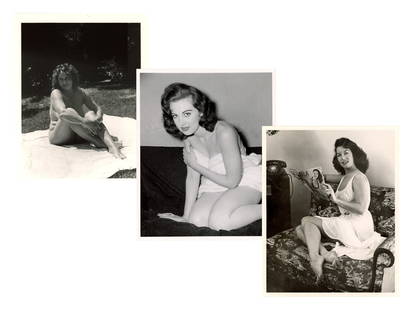 Pin Up, Burlesque and Nudie Photos: Original and Second Generation photos, with some identified on back as to subject and photographer. (40+) Photos.