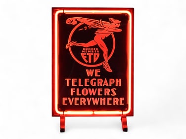 Rare Early Neon FTD Florist Sign, Georges Claude