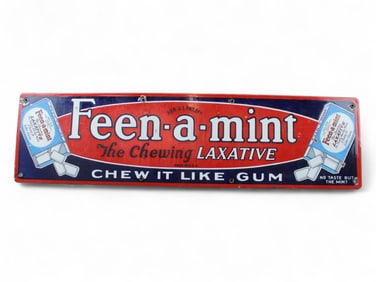 Feen-a-Mint Chewing Laxative Gum Porcelain Sign