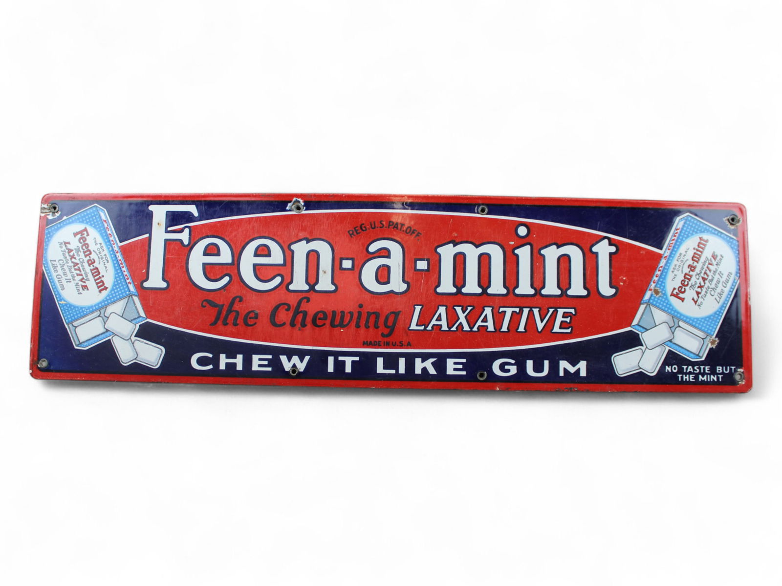 Feen-a-Mint Chewing Laxative Gum Porcelain Sign (1 of 4)
