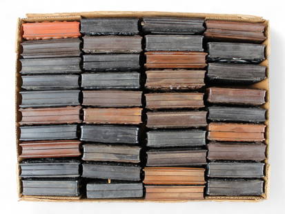 Lot of Gutta Percha Photo Cases: 3 1/2" x 3 7/8" 1/4 plate size cases. Various cases in mixed condition.