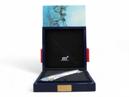 Montblanc Prince Regent 888 Ltd Ed Fountain Pen: Montblanc Limited Edition 888 Prince Regent with solid gold filigree overlay, #181/888 in original box, sealed in the original cellophane wrap (mint, uninked).