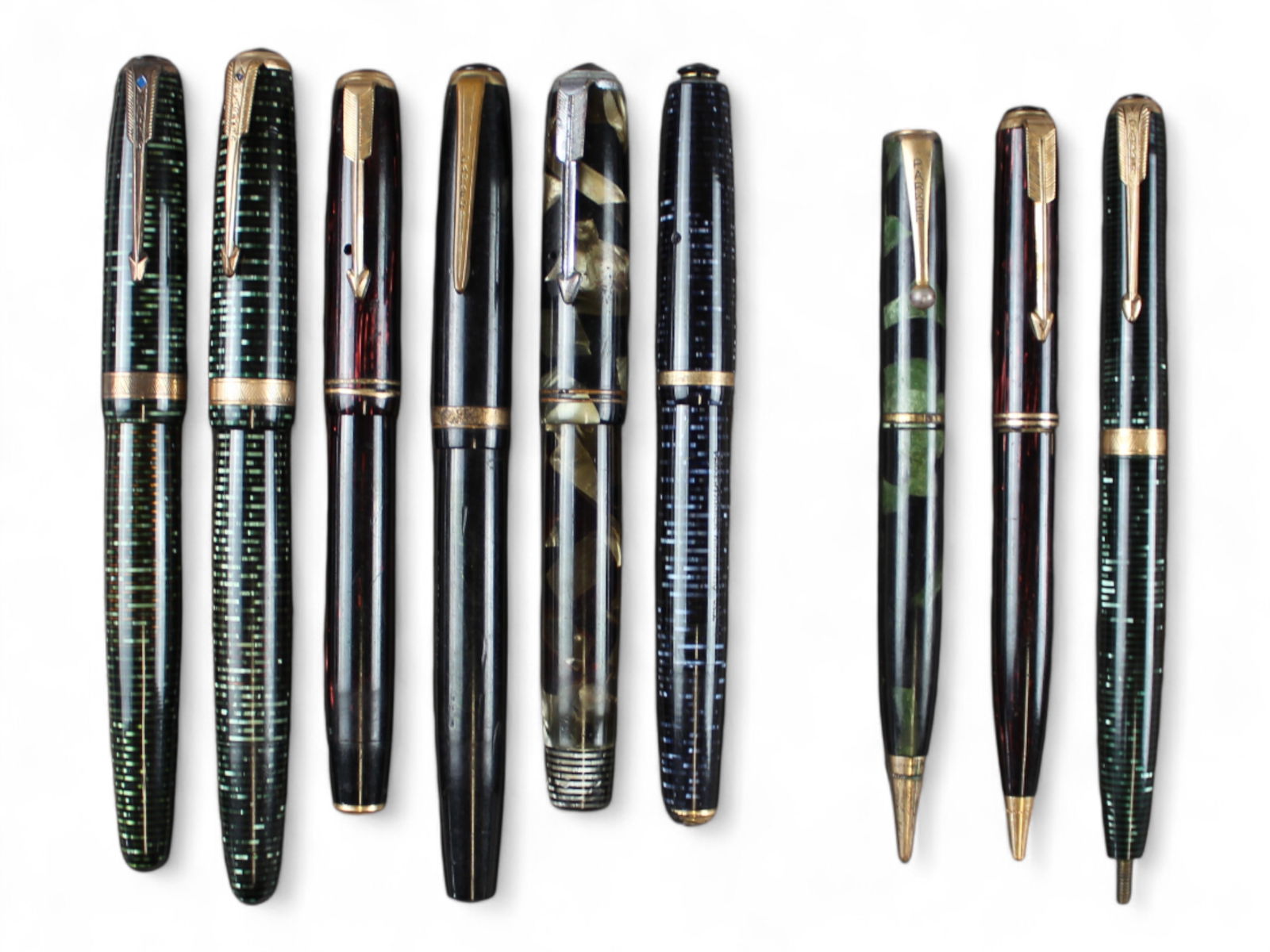 Parker Vacumatic Fountain Pen & Pencil Group (1 of 4)