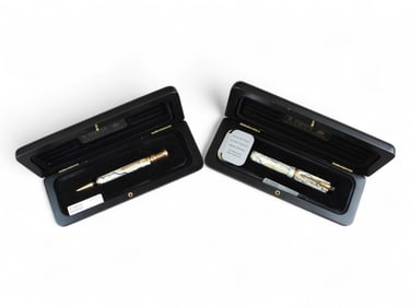 Parker Duofold Pearl & Black Fountain Pen Set