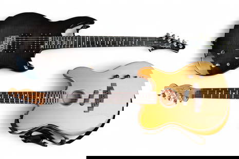 Fender Guitars & Hagstrom Bass Guitars: 2 Fender Guitars (Stratocaster and Mexican Acoustic Electric) and 2 Hagstrom Guitars. 3 in hard cases; acoustic electric does not have a case.