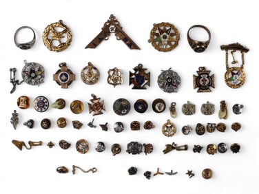 Masonic & Fraternal Pins & Jewelry Incl. Gold