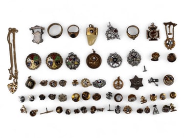 Masonic & Fraternal Pins & Jewelry Incl. Gold