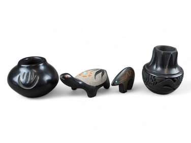 (4) Pueblo Blackware Pots