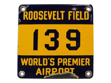 Circa 1930's Rare Roosevelt Field Car Plate