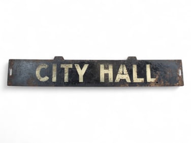 Early New York City Subway Sign, City Hall