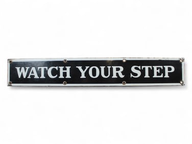 Watch Your Step Porcelain Subway Sign