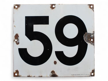 Vintage New York City 59th Street Subway Sign