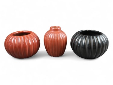 (3) Angela & Alvin Baca Santa Clara Melon Bowls