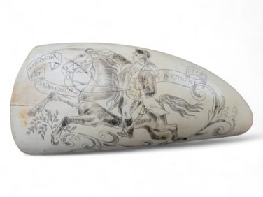 Scrimshaw Whale Tooth with George Washington Image