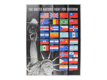 United Nations Fight for Freedom WW II Poster