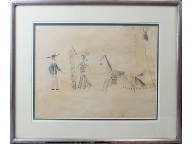 Original Plains Indian Ledger Page