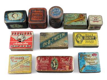 Lot of (11) Vintage Advertising Tin Boxes