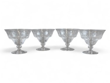 (4) White Star Line Stuart Crystal Footed Bowls