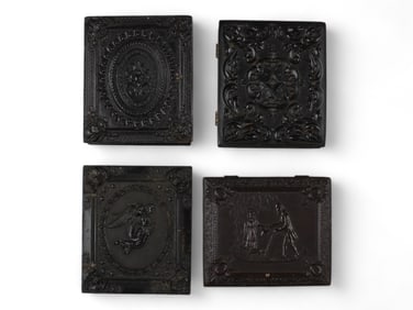 (4) 1/8th plate Gutta Percha Union Cases