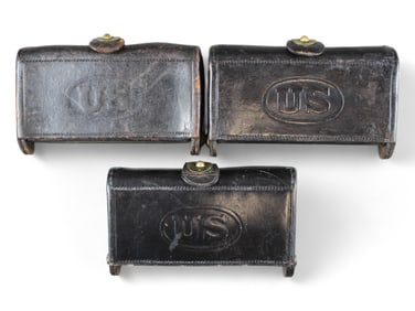 (3) Indian Wars McKeever Cartridge Boxes