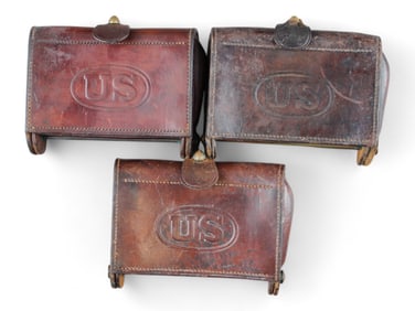 (3) Indian Wars U.S. Cartridge Boxes