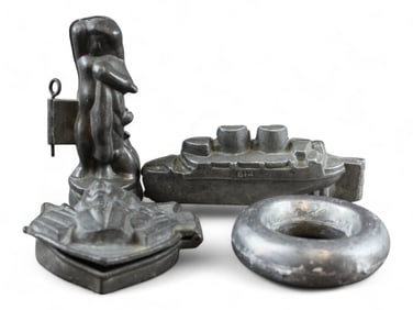 Lot of 4 Hinged Chocolate Molds