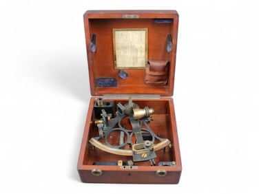 Merchant Marine Sextant in Wood Case