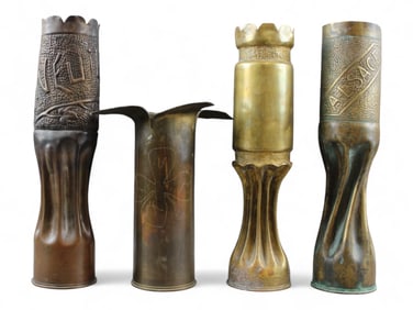 (4) Trench Art Shells