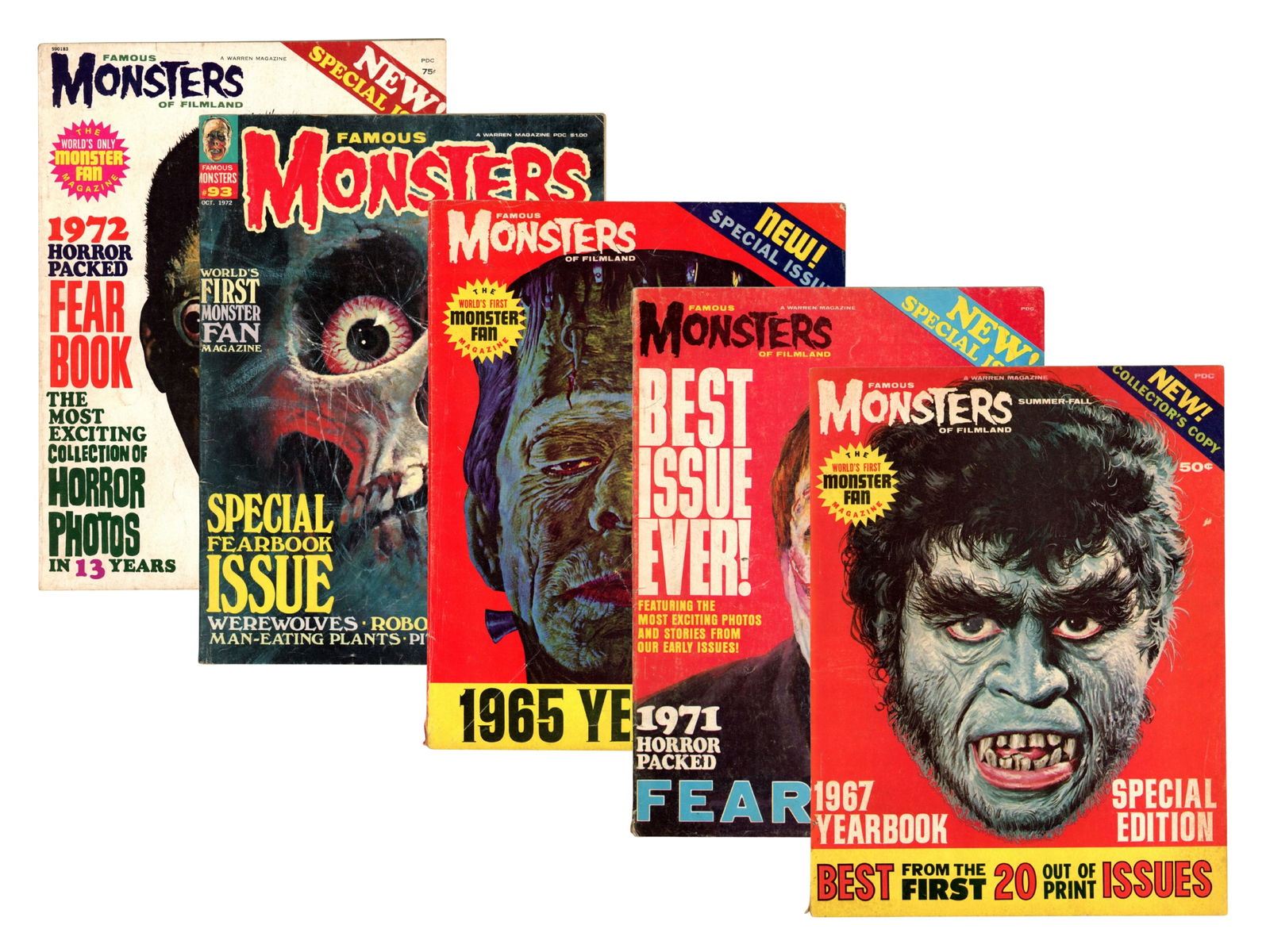 (5) Famous Monsters of Filmland Magazines (1 of 6)