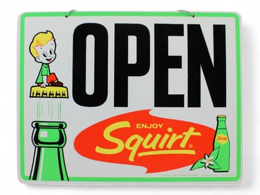 Enjoy Squirt Open/Closed Plastic Advertising Sign