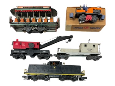 4pc Lionel Postwar Lot, Plus Tin Street Car
