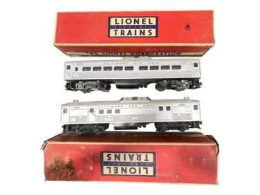Boxed Lionel 2550 & 2559 RDC BUDD Trailers