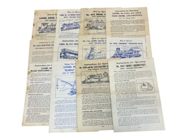 Large Lot Lionel Postwar Instruction Sheets