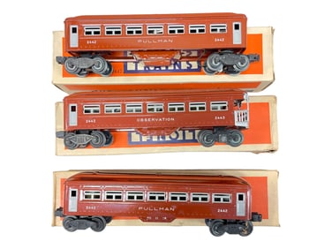 3 Super Boxed Lionel 2442 Passenger Cars