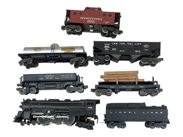 7ps Lionel 685 Steam Freight Set