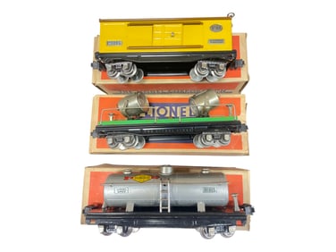 3 Clean Boxed Lionel 800 Freights Lionel