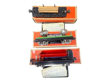3 Boxed Lionel Operating Cars