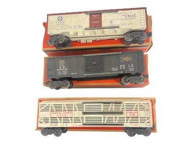 3 Boxed Lionel Freight Cars