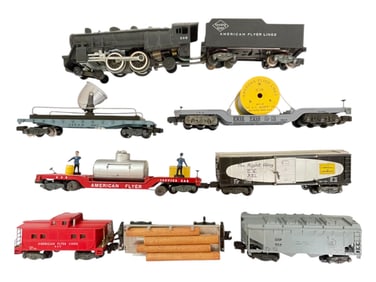 8pc American Flyer Steam Freight Set