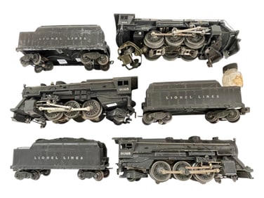 3 Lionel Whistling Steam Locos & Tenders