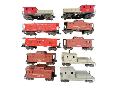 5 Pairs of Lionel Cabooses